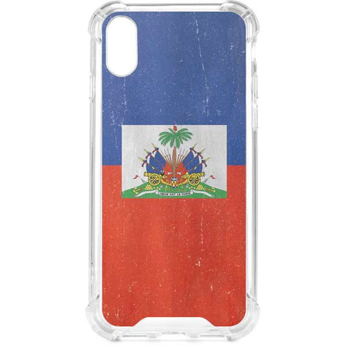 Haiti Flag Distressed iPhone XS Clear Case